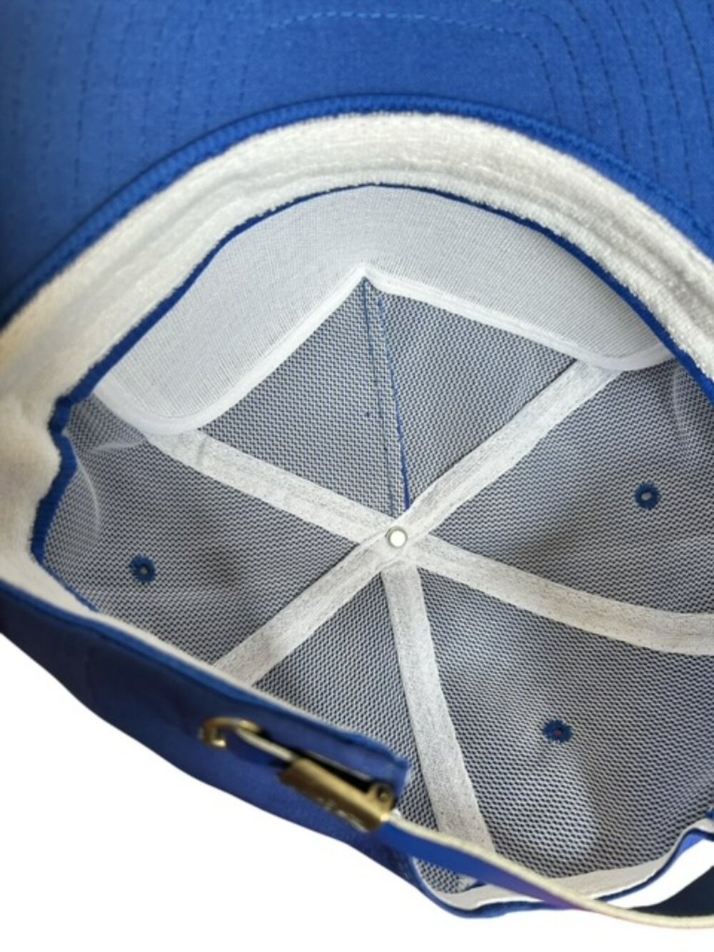Vintage Blue Nissin Blank Rope Trucker Hat Cap Leather Strap Back New Old Stock - Picture 8 of 8